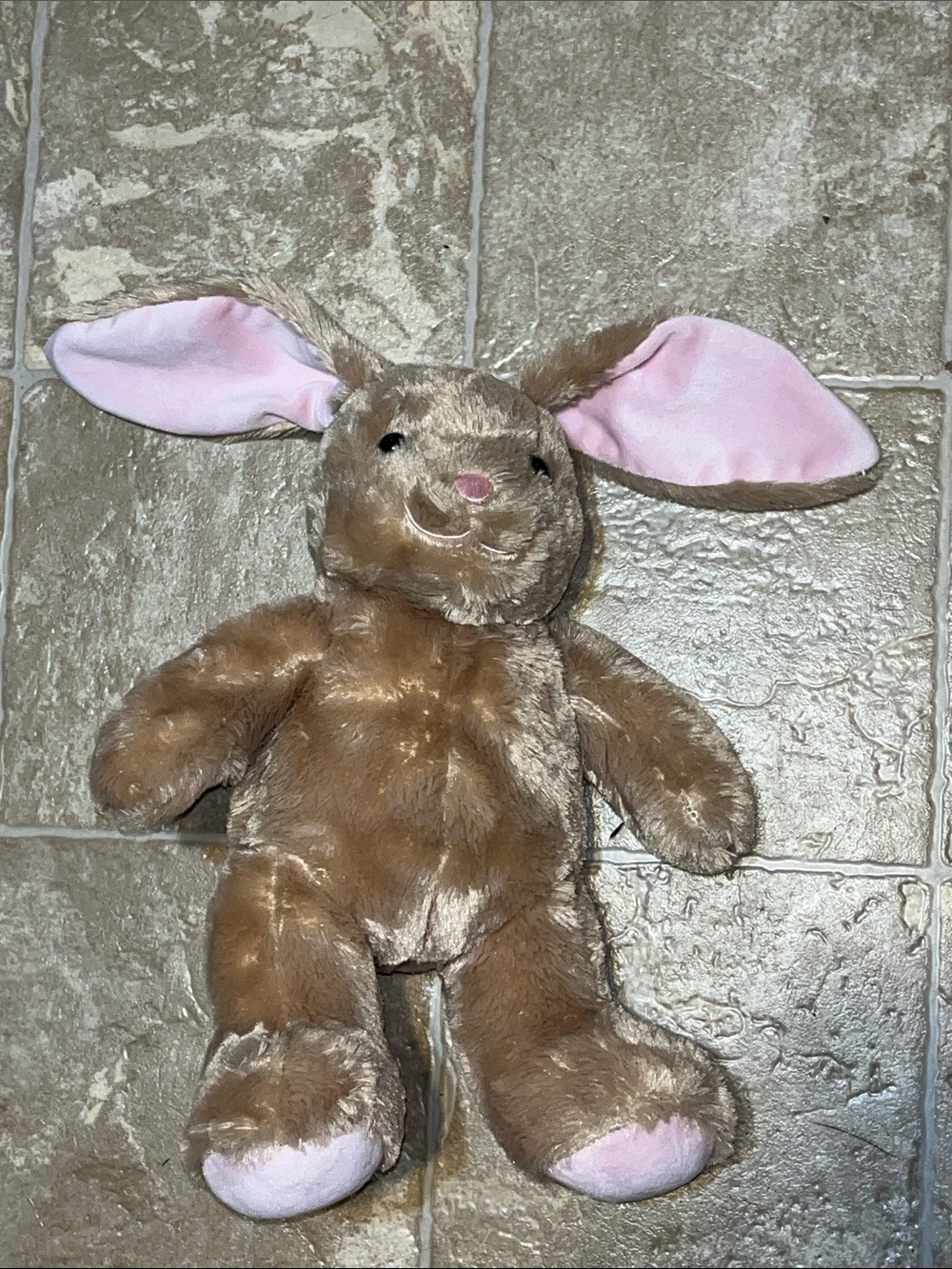 Build-A-Bear Brown Bunny with Pink Ears and Paws